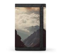 YHNNH Woman on A Top Mountain Trifold Wallet Polyester Casual Wallets Portable Stylish Coin Purse for Men And Women