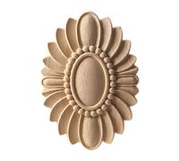 YHNNH， Wood Carved Mouldings, Decoration Appliques Furniture Cabinet Unpainted Frame Wooden Mouldings Decal Home Decoration 2Pcs(7 * 10cm)