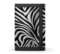 YHNNH Zebra Print Trifold Wallet Polyester Casual Wallets Portable Stylish Coin Purse for Men And Women