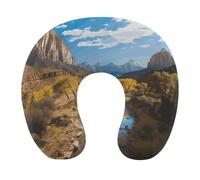 YHNNH Zion National Park Neck Pillow Lightweight Portable U Shaped Pillow Memory Foam Cozy U-Shaped Sleep Pillows for Airplane Chair, Car,Office,Sleeping Rest Neck Head Cushion