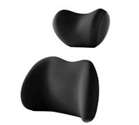 YHNQFB lumbar Support Cushion for Audi Q7 Q3 Q5 Q8 SQ5 SUV, Ergonomic Memory Foam, Car Seat Neck Pillow Lumbar Pillow Back Cushion Relieve Back and Neck Pain,A-Black