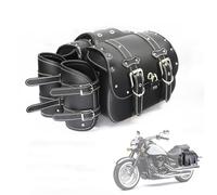 YHNQFB Motorcycle Tail Bag for Triumph Speed Twin 900 Street Bike, Leather Saddlebag, Large Capacity Motorcycle Saddle Bags with Cup Holder, Waterproof Motorcycle Tool Bag,A-Black