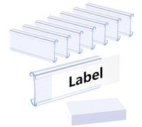 YHNTGB 120 PCS Wire Shelf Label Holders Plastic Wire Rack Label Holder Shelf Tags for Wire Shelving Metro Shelving Clips with Label Paper Inserts Compatible with 1-1/4 Inch Shelves