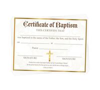 YHNTGB 50Pcs Baptism certificates for church Baby baptismal award Blank baby dedication certificates for Church Baby Shower Baptism Party Supplies Gift Decorations 11 x 8.3 Inch