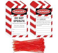 YHNTGB 50PCS Lockout tagout Tags Do not Operate Equipment Tags Danger do not Operate Tags Loto Tags with 50 Zip Ties OSHA Compliant,for Out of Service Lock Out Tag Out Equipment Repair