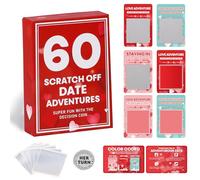 YHNTGB 60+ Date Night Ideas Scratch Card Set Unique Romantic for Couples Date Night Activities Funny Gifts for Couples Boyfriend Newlyweds Women and