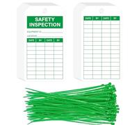 YHNTGB 90 Sets 5.5 X 3 in Safety Inspection Tags with Adjustable Wire Ties | Accident Prevention Label, Inventory Scaffolds Ladders, Fire Extinguisher Machinery inspection record label