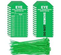 YHNTGB 90Sets Eye Wash Station Inspection Tags with Adjustable Wire Ties Yearly Monthly Test Record Labels for Emergency Shower Safety Register 5.51 X 3 Inch