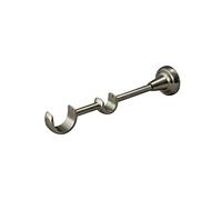 YHO Curtain Pole Rod Brackets 19mm 28mm 35mm Recess Double Extendable Brushed Chrome (28mm / 19mm Double Designer)