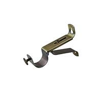 YHO Curtain Rod Pole Brackets 19mm 28mm 35mm Recess Extendable Double Antique Brass (35mm Adjustable)