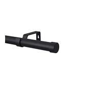 YHO Extendable Curtain Pole Matt Black Metal Curtain Pole Set 28mm Includes Finials, Brackets & Fittings (2m - 3m Extendable, Riga Finial)