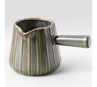 YHOJOY Espresso Cups Ceramic, 200ML Espresso Measuring Cup with Spout, Expresso Shots Cups with Handle, Espresso Accessories, Dark Green