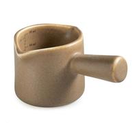 YHOJOY Espresso Measuring Cup, Ceramic Espresso Coffee Cup with Handle, Dual Spout Expresso Shots Cups, Milk Cup, Espresso Accessories, 3oz/90ml, Brown