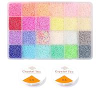 Yholin 12000pcs 2mm Glass Seed Beads for Bracelet Making Kit, Small Craft Beads for Jewellery, Friendship Bracelets Kit, DIY Bracelets, Necklaces, Earrings