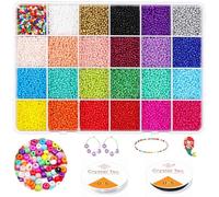 Yholin 2mm Glass Seed Beads for Bracelet Making, 12000pcs Small Beads Craft Beads for Jewellery Making, for DIY Bracelets Necklaces Earrings Crafting for Adults