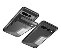 YhomeY Magnetic Aluminum Case for Google Pixel 7/7 A/7 Pro/8/8 A/8 Pro, Luxury Premium Metal Shockproof Bumper Frame with hard Plaastic back cover,Black,7 Pro