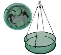 YHomU 2 Pcs Bird Seed Catcher Tray, Hanging 20 In, 4.1 In Height, Outdoor Ventilation, Polyester Mesh, Easy Cleaning