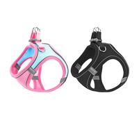 YHomU 2 Pcs Dog Leash And Harness Set, Reflective, Step-In Vest Design, Adjustable For Small Dogs And Cats
