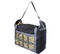 YHomU 60 X 48 Cm Hay Feeder Bag, Heavy Duty, Slow Feed For Horses & Goats, With Shoulder Strap & Hanging Hook Design, Black