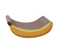 YHomU Banana-Shaped Cat Scratcher, Reversible Cardboard Scratching Pad, Kitten Bed And Toy