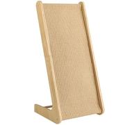 YHomU Cat Scratcher Board With Wood Frame, 28.2 In Sisal Pad, Lying Or Standing, L-Shaped For Small Cats, Furniture Saver