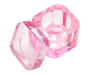 YHOMU Crystal Glass Cup, Nail Dappen Dish with Lid, Rounded Corners Design, Portable, Suitable for Jewelry and Nail Art, Gradient Color