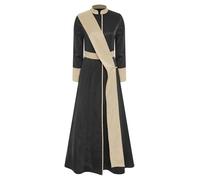 Yhong Clergy Cassock Robe for Women Satin Church Robe Minister Clergy Pulpit Liturgical Pastor Choir Costume Black L