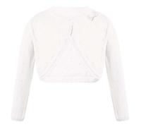 Yhong Girls Toddler Long Sleeve Knitted Bolero Shrug Sweater One Button Wedding Dress Cover Up Cardigan Jacket White 12-13 Years