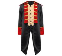 Yhong Kids Boys Vintage Steampunk Tailcoat Medieval Pirate Gothic Frock Coat Renaissance Victorian Jacket Black 9-10 Years