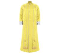 Yhong Men Priest Robe Clergy Cassock Catholic Gown Pastor Outfit Christian Costume Halloween Cosplay Fancy Dress up Yellow S