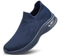 YHOON Mens Breathable Running Trainers Light Non-Slip Casual Athletic Walking Workout Sneakers Navy Blue Size 13