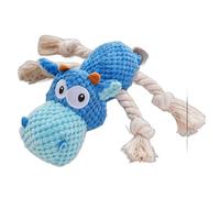 YHOPJKFRA Squeaky Dog Toys, Plush Dog Toys, Dog Teddy Toys, Dog Teething Toys, Puppy Chew Toys for Small Medium Dogs | Blue hippopotamus