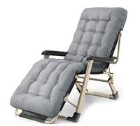 YhOuuA Sun Lounger Folding Reclining Chair Garden Outdoor Camping Adjustable Back with Pillow & Removable Pearl Cotton Pad