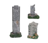 Yhplxyuus 3Pieces Miniature Destroyed Building Fishtank Accessories Resin Landscape Ruins Architecture Fishtank Decors Fish Hidings Playing
