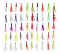 Yhplxyuus 50Pcs Baits Soft Fishing Lures Squid Skirts 5-12cm Artificial Glow Trolling Skirt Lures Saltwater Fishing Realistic Fish Attractors