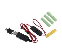 Yhplxyuus Battery 2M Type C USB Power Supply Cable Replace 4 Batteries Replace 4 X 1.5V