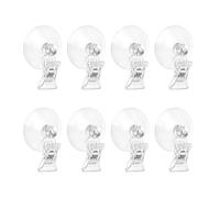Yhplxyuus Multipurpose Pack of 8 Suction Cup Hooks with Clips for Home Bathroom Window Display Clear Designs Clip Holders Home Organization Tools