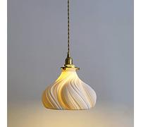 YHQSYKS Brass Ceramic Small Pendant Light 1-light Nordic Japanese Style Retro Bedroom Bedside Lamp Modern Chandelier For Restaurant Bar Living Room, Kitchen Island