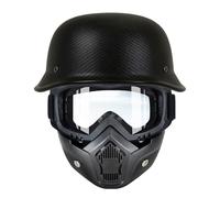 YHQUDGWT Vintage German Style Motorcycle Half Helmet ECE Approved, Retro Open Face Helmets, With Face Shield, For Adults Men Women S-XXXXL