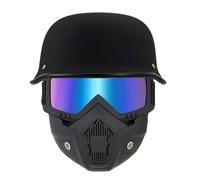 YHQUDGWT Vintage German Style Motorcycle Half Helmet ECE Approved, Retro Open Face Helmets, With Face Shield, For Adults Men Women S-XXXXL