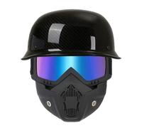 YHQUDGWT Vintage German Style Motorcycle Half Helmet ECE Approved, Retro Open Face Helmets, With Face Shield, For Adults Men Women S-XXXXL