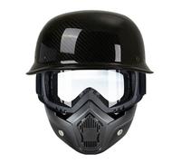 YHQUDGWT Vintage German Style Motorcycle Half Helmet ECE Approved, Retro Open Face Helmets, With Face Shield, For Adults Men Women S-XXXXL