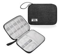 YHQZ 1 Pcs Universal Carry Travel Gadget Bag,Travel Cable OrganiserBag and Cables OrganiserBag,Electronics Accessories Organizer Bag for Chargers,Cables,USB Drive,SD Card,Power Bank,Disk(Black)