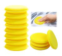 YHQZ 12 Pcs Polish Soft Foam Applicator Pads,Car Polishing Pads,Soft Round Car Wash Cleaning Sponge,Practical Car Polishing Sponge Wax Applicator Sponge for Clean Car Vehicle Auto Glass (Yellow)