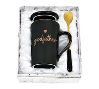 YHRJWN Godfather Gift, Godfather Proposal Gifts, Pregnancy Announcement Baptism Birthday Father's Day Christmas Presents, 14 Oz with Gift Box Black