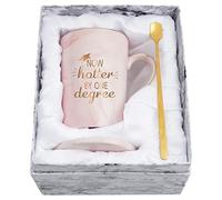 YHRJWN - Graduation Gifts, Now Hotter By One Degree Coffee Mug, Graduation Gifts for Woman Her Girls Friends, Christmas Gifts for Masters Degree Graduates Grad College High School 14 Oz Pink