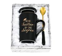 YHRJWN - Graduation Gifts, Now Hotter By One Degree Coffee Mug, Graduation Gifts for Her Him Girls Friends, Christmas Gifts for Masters Degree Graduates Grad College High School 14 Oz Black