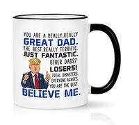 YHRJWN - Trump Dad Mug - Father's Day Dad Gifts from Daughter - Funny Trump Dad Gifts - Cool Gifts for Dad Papa Husband-Dad Coffee Cup for Birthday Christmas 11 Oz (Black Handle)