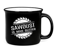 YHRJWN Wood Working Gifts for Men, Carpenter Gifts for Men on Christmas & Birthday, Coffee Mug Gift for Woodworkers - 15Oz, Sawdust is Man Glitter