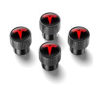 YHRNN 4 Pcs Tyre Valve Caps for Tesla, Dust Caps for Car Tyres Rust-proof Anti-corrosion Tire Valve Stem Caps Accessories,Black1